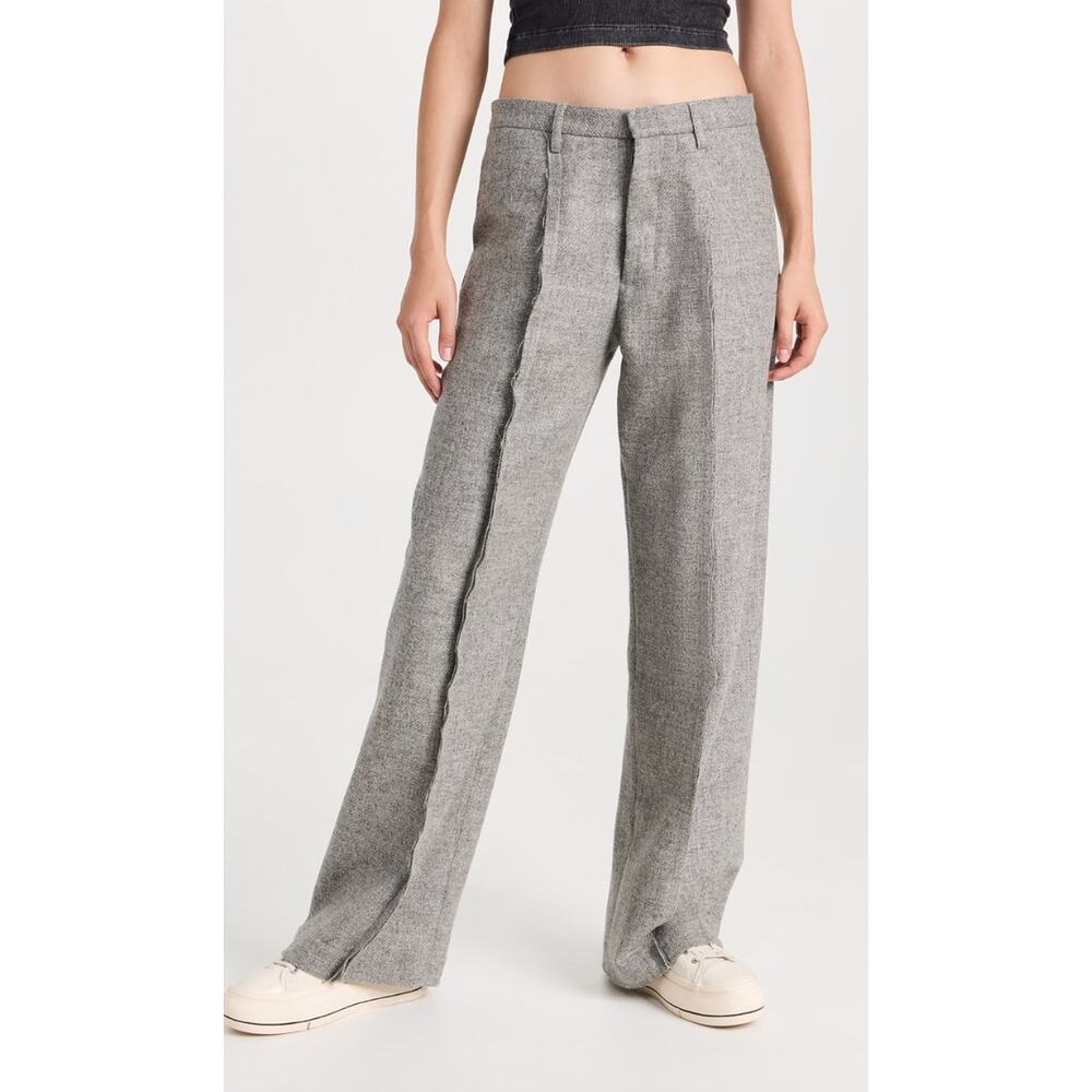 NWT R13 Exposed Seam Trouser Pants Womens Size 27 Heather Gray 100% Wool
